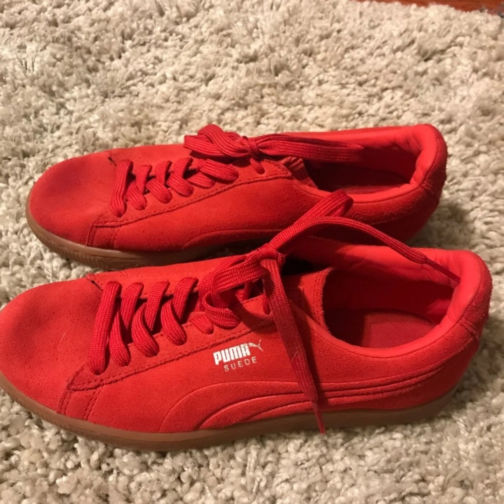 Red Sude Puma shoes